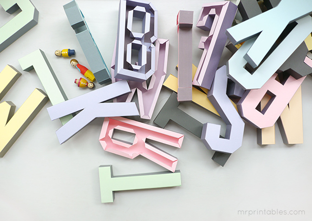 3D Alphabet Templates Mr Printables