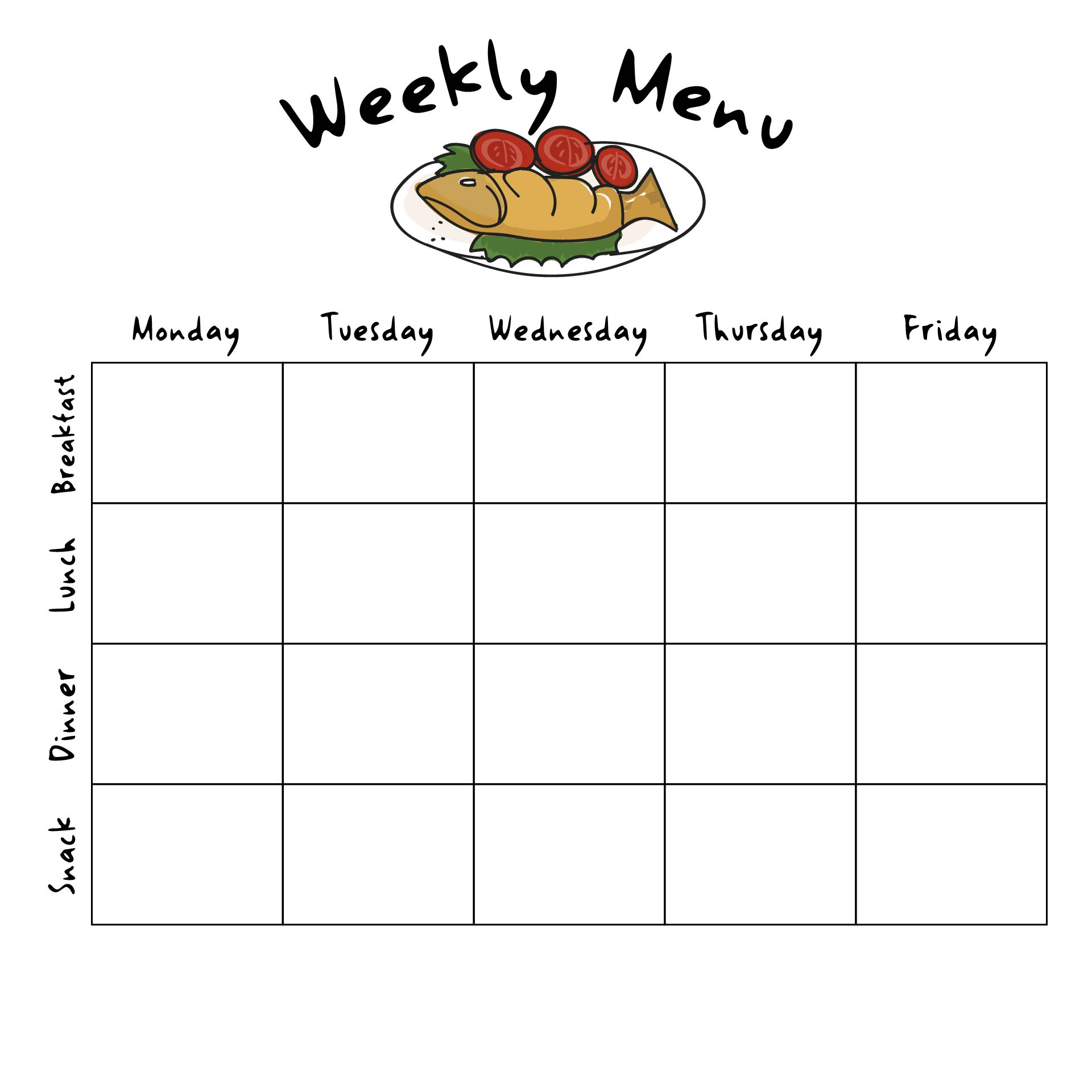 9 Best Printable Blank Menu For Daycares Printablee