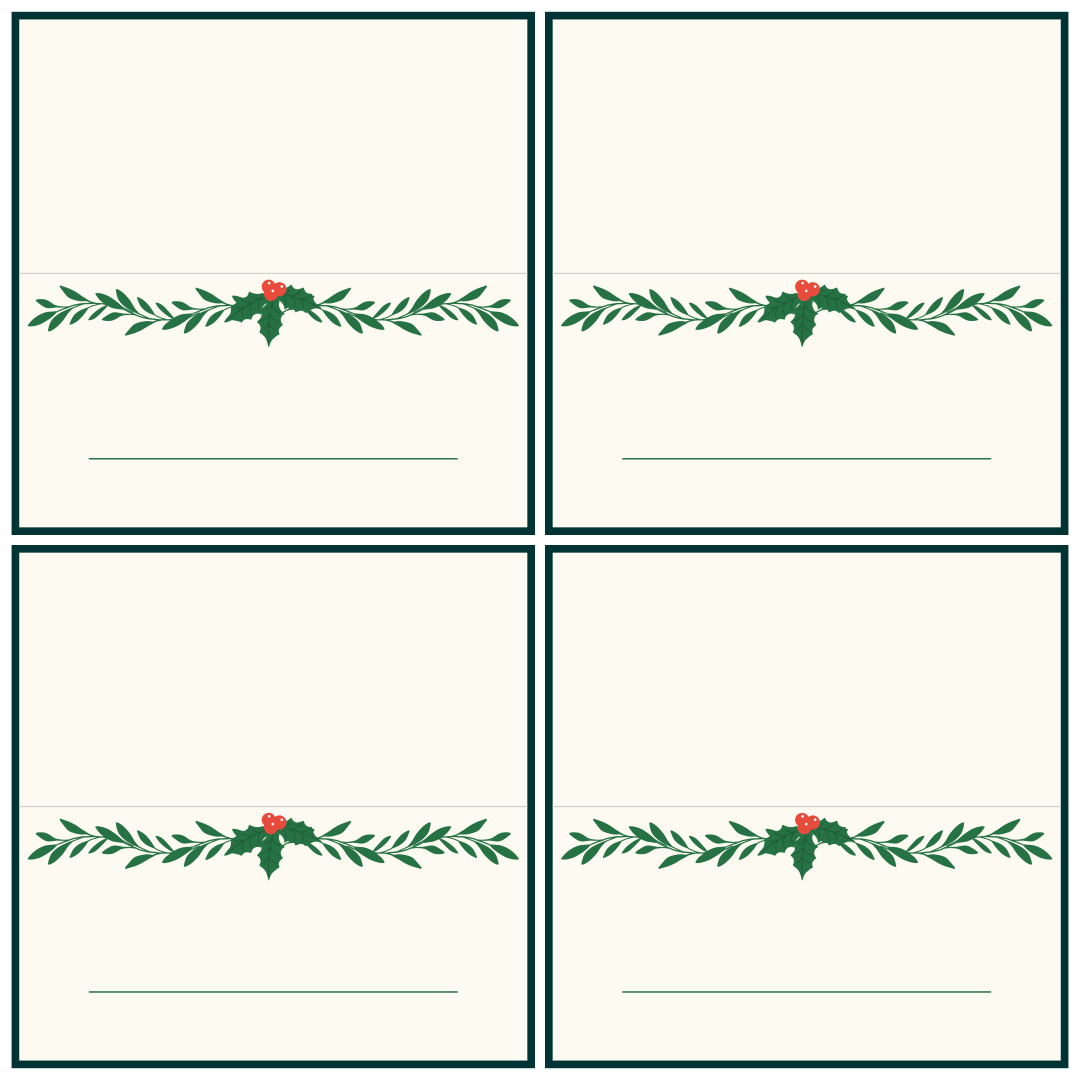 9 Best Printable Christmas Place Cards Printablee