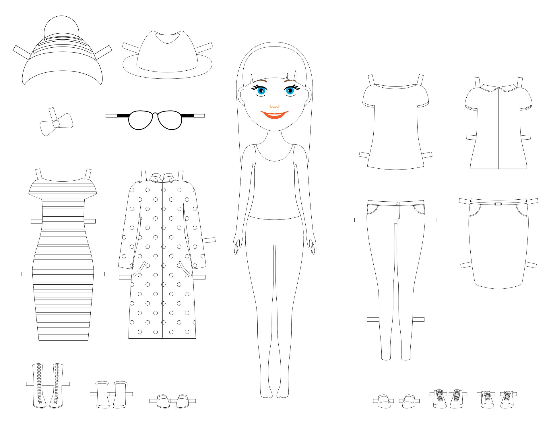 9 Best Printable Paper Dolls To Color Printablee