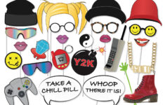 90s Party Photo Booth Party Props Set 25 Piece PRINTABLE