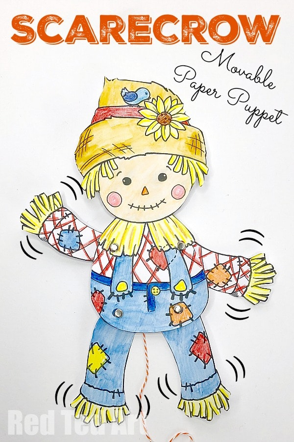 Articulated Scarecrow Puppet Printable For Harvest Festival Red Ted 