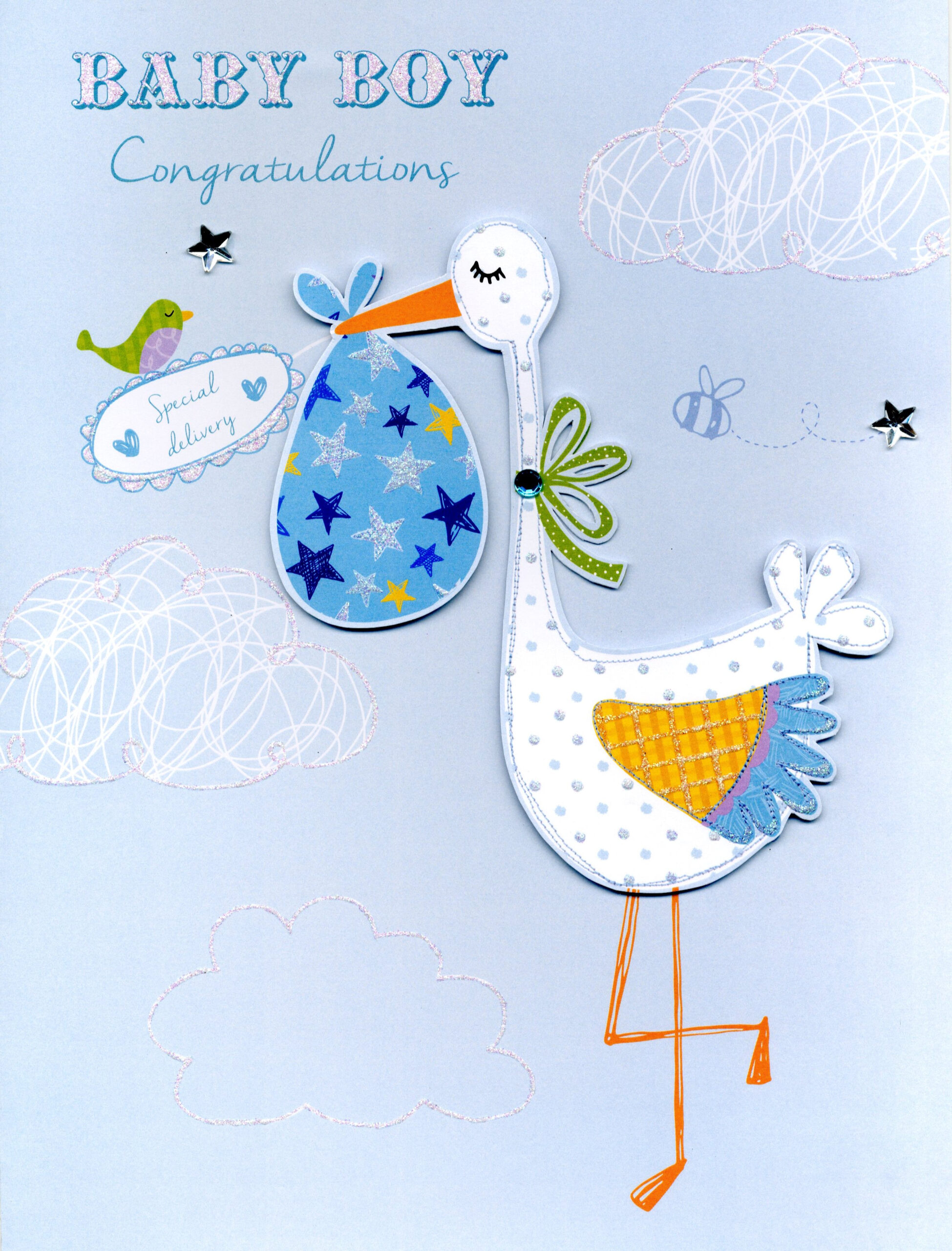 Baby Boy Congratulations Gigantic Greeting Card Cards