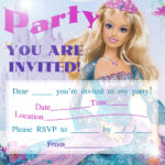BARBIE COLORING PAGES BARBIE PRINTABLE INVITATIONS FOR A PARTY