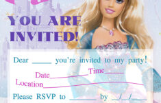 BARBIE COLORING PAGES BARBIE PRINTABLE INVITATIONS FOR A PARTY
