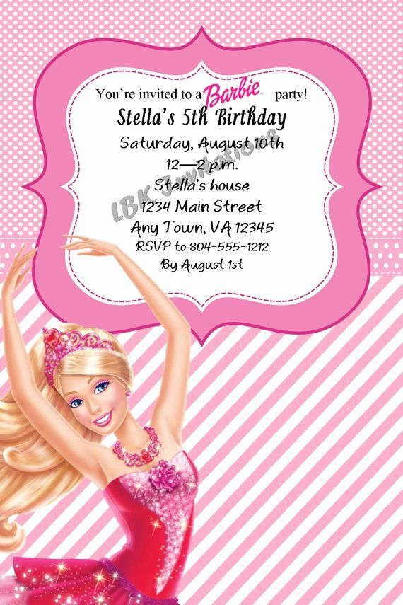 Barbie Invitations Templates Free Best Of Custom Barbie Birthday 