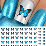 Blue Butterfly Nail Decals Butterfly Nail Art Best Nail Art Designs
