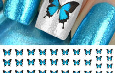 Blue Butterfly Nail Decals Butterfly Nail Art Best Nail Art Designs