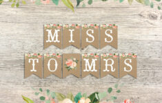 Bridal Shower Banner Miss To Mrs Banner Floral Bridal Shower Bridal