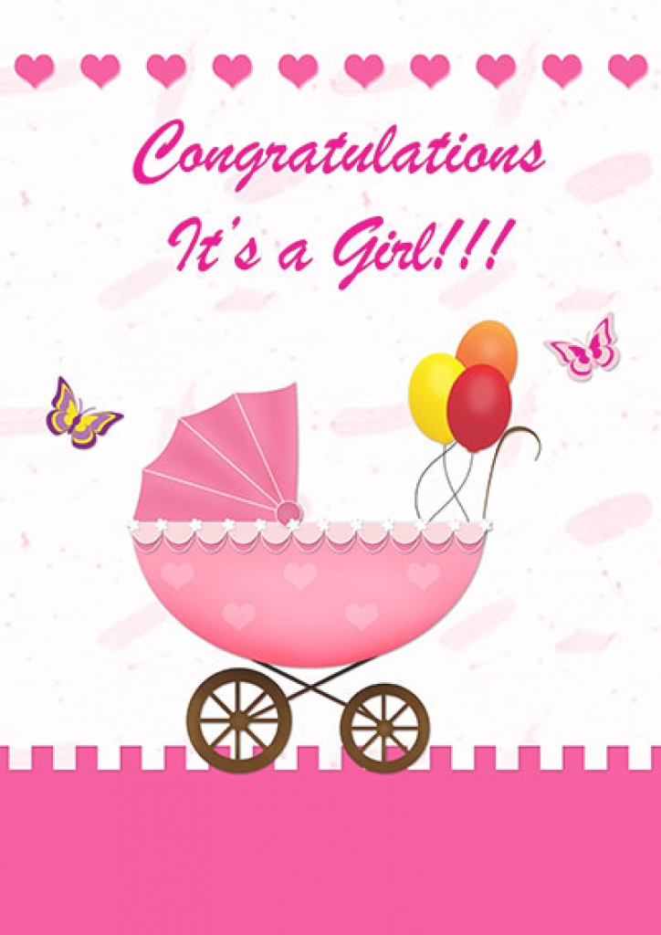 Congratulations On Your Baby Girl Free Printable Cards Printable Card 