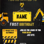 Construction Birthday Invitation Templates Editable With MS Word