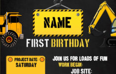 Construction Birthday Invitation Templates Editable With MS Word