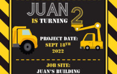 Construction Birthday Invitation Templates Editable With MS Word