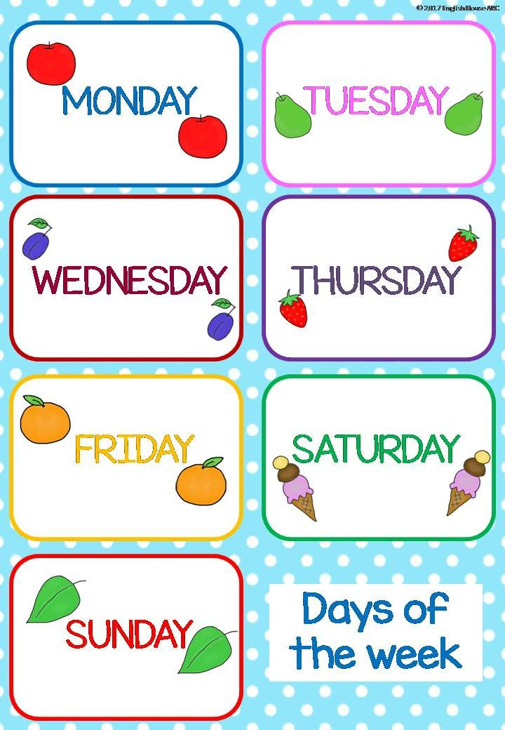 Days Of The Week Flashcards NEW UPDATED Flashcards For Kids 