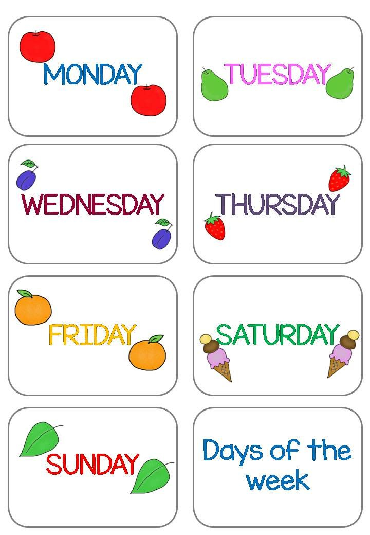 Days Of The Week Flashcards That Matches The Very Hungry Caterpillar 