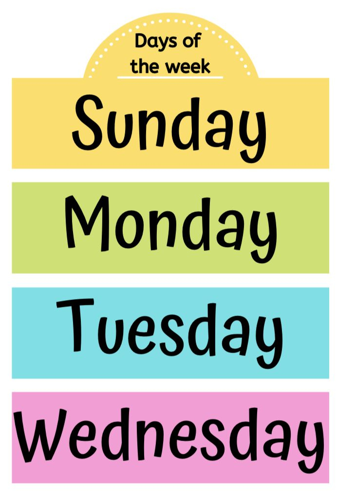 Free Printable Days Of The Week | Fanny Printable