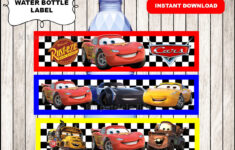 Disney Cars 3 Party Water Labels Instant Download Cars 3