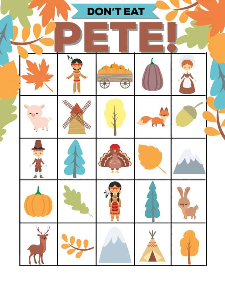 Don t Eat Pete Free Printable Kids Game Thanksgiving Version Life 