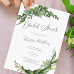 Download Printable Green Floral Bridal Shower Invitation PDF