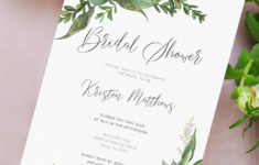 Download Printable Green Floral Bridal Shower Invitation PDF