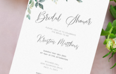 Download Printable Green Leaves Bridal Shower Invitation PDF
