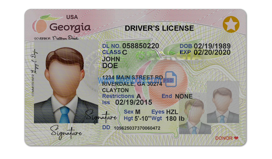 fake id drivers license template