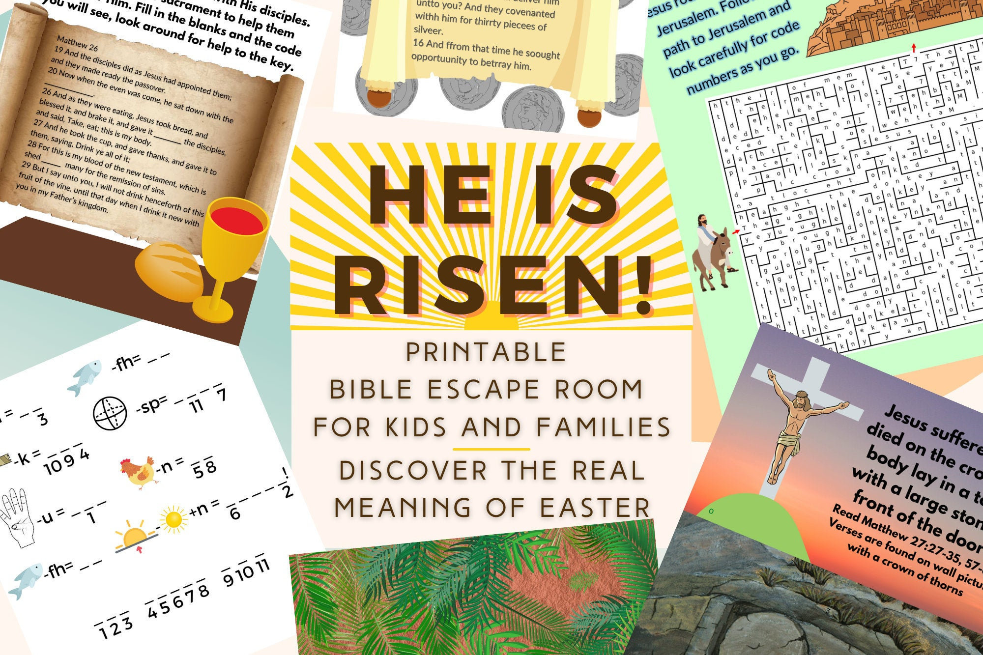 Easter Escape Room Game Bible Kids And Family Printable Party Game For 