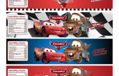 EDITABLE Disney Cars Water Bottle Labels Instant Download Etsy In