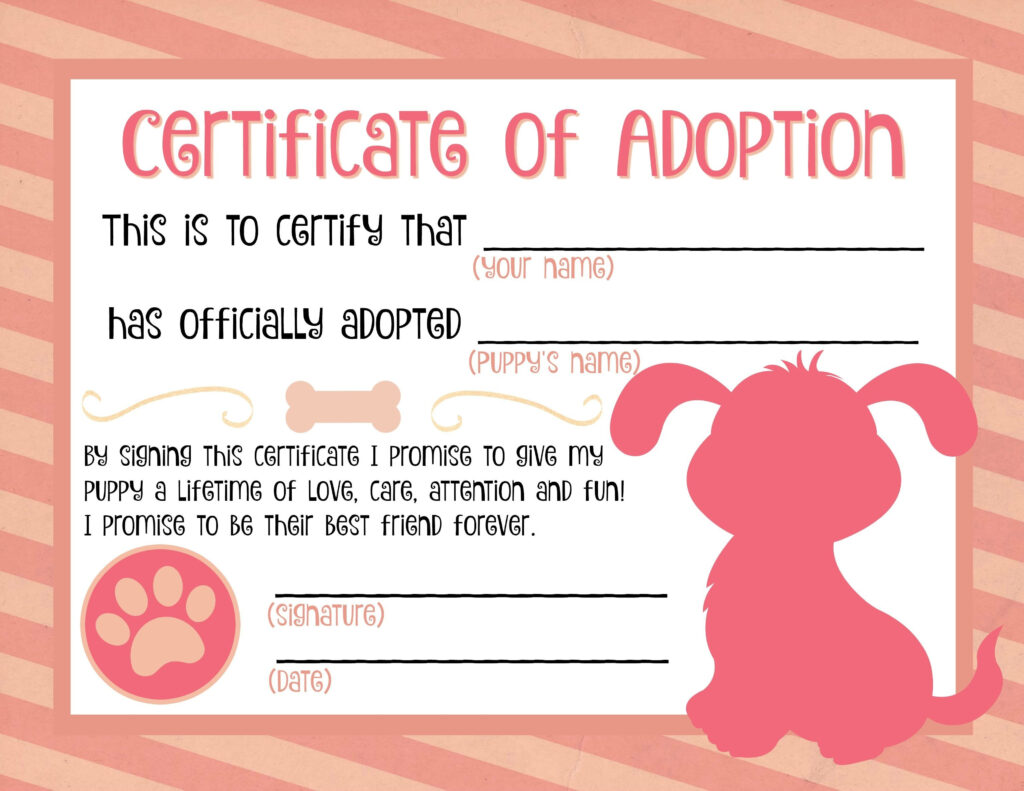 Fake Adoption Certificate Free Printable Free Printable | Fanny Printable
