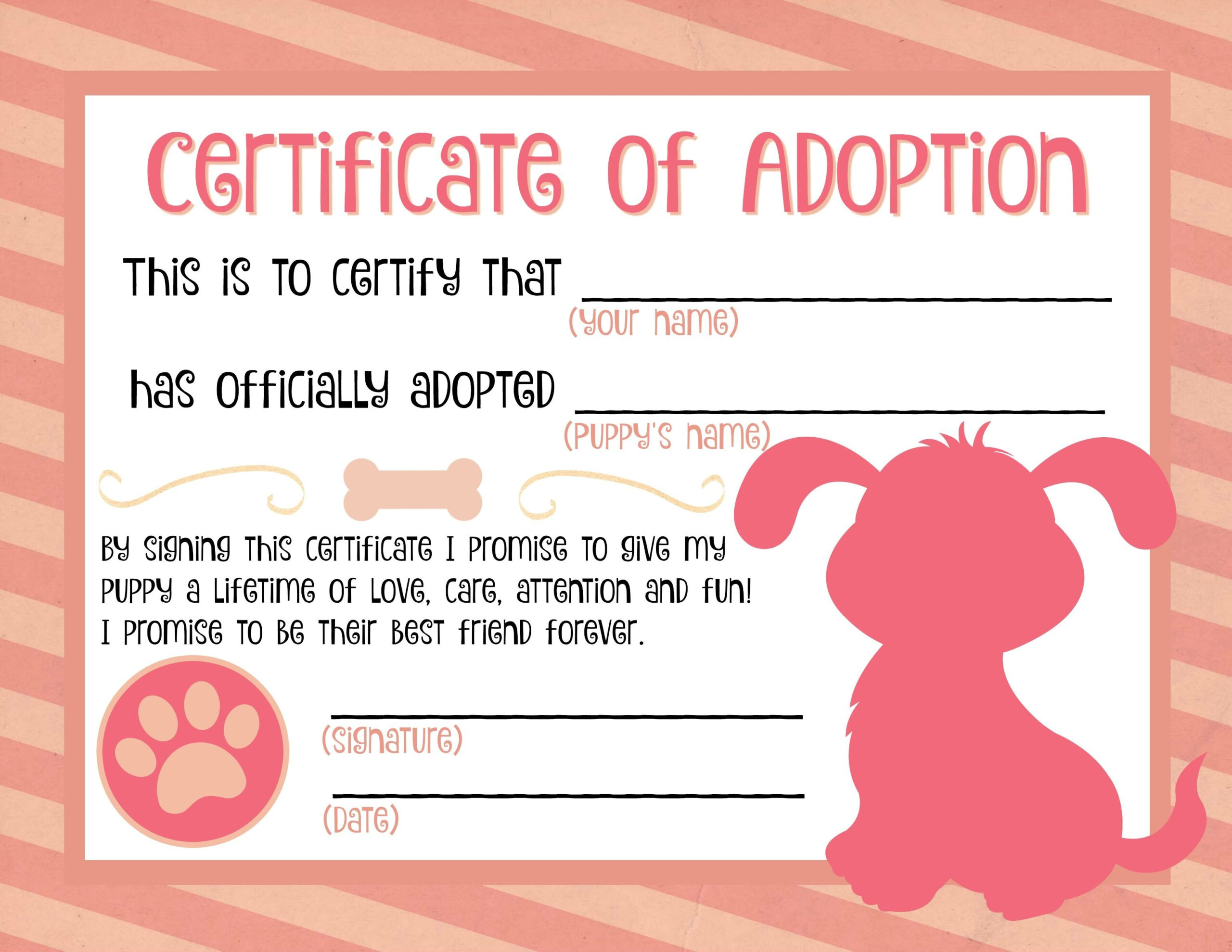 Fake Adoption Certificate Free Printable Free Printable