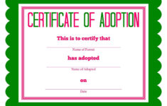 Fake Adoption Certificate Free Printable Free Printable