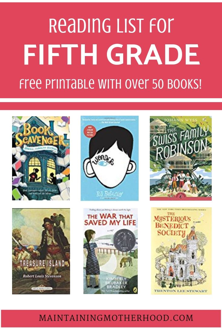 Fifth Grade Summer Reading Book List Maintaining Motherhood 5th 