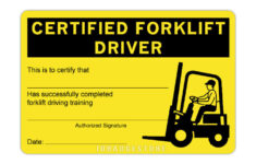 forklift certification card template 1 Forklift Certification Card Template