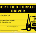 Forklift Certification Card Template