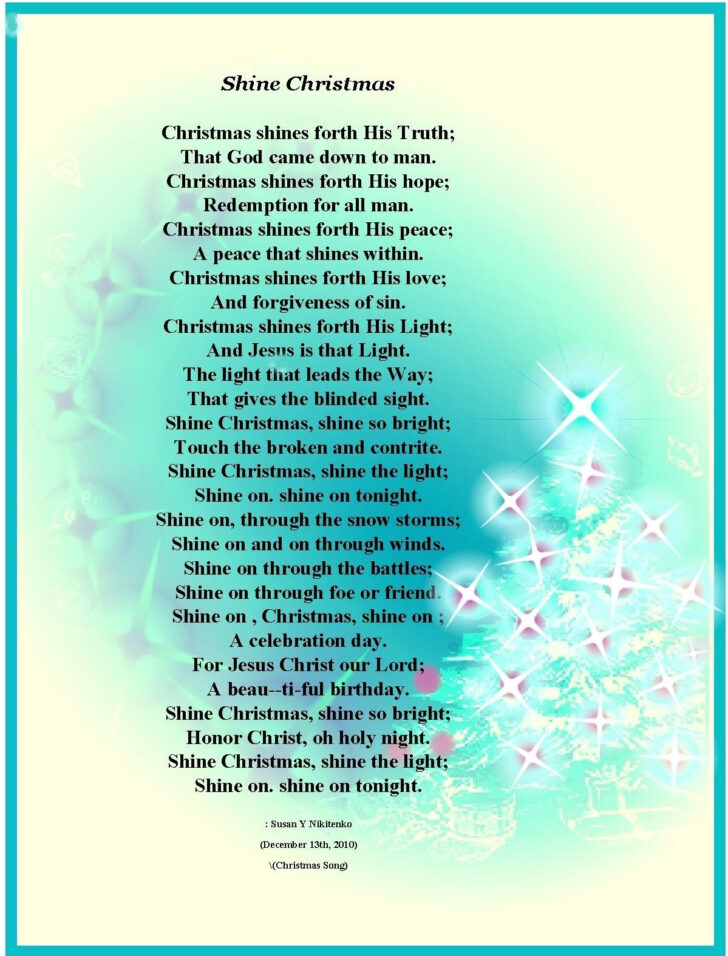 Free Printable Christian Christmas Poems