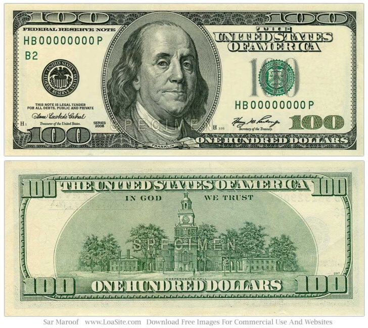 Free Printable 100 Dollar Bill