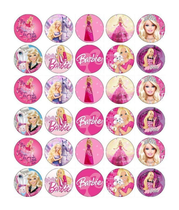 Free Printable Barbie Cupcake Toppers