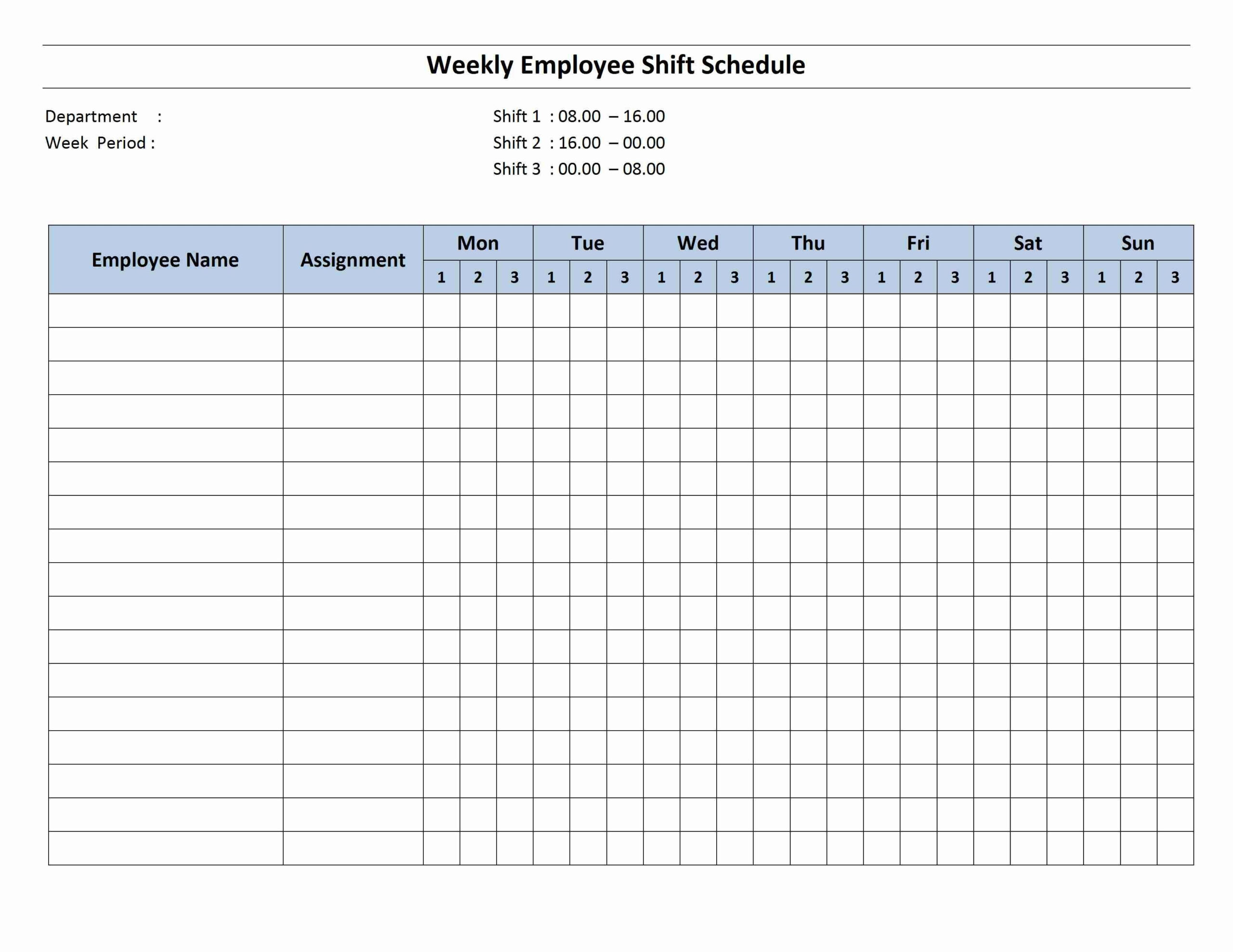 Free Printable Blank Work Schedules Free Printable