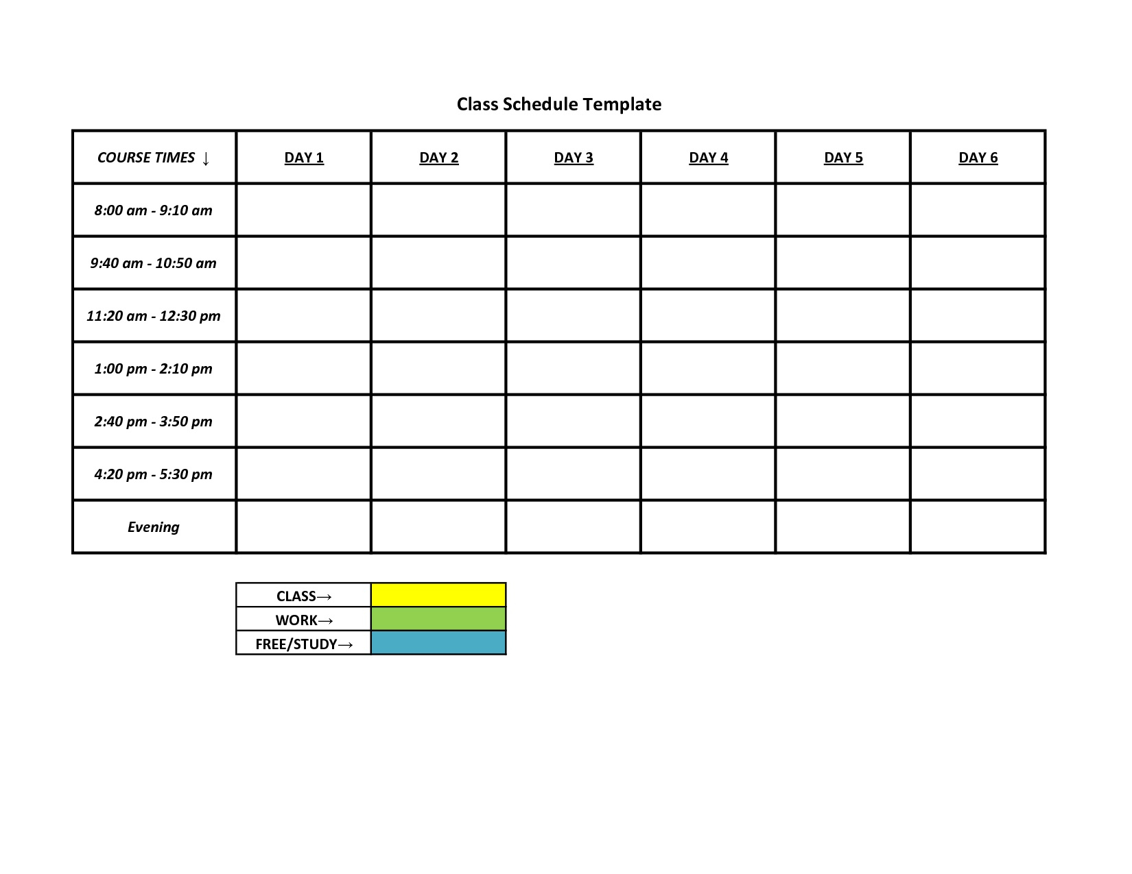 free printable blank work schedules