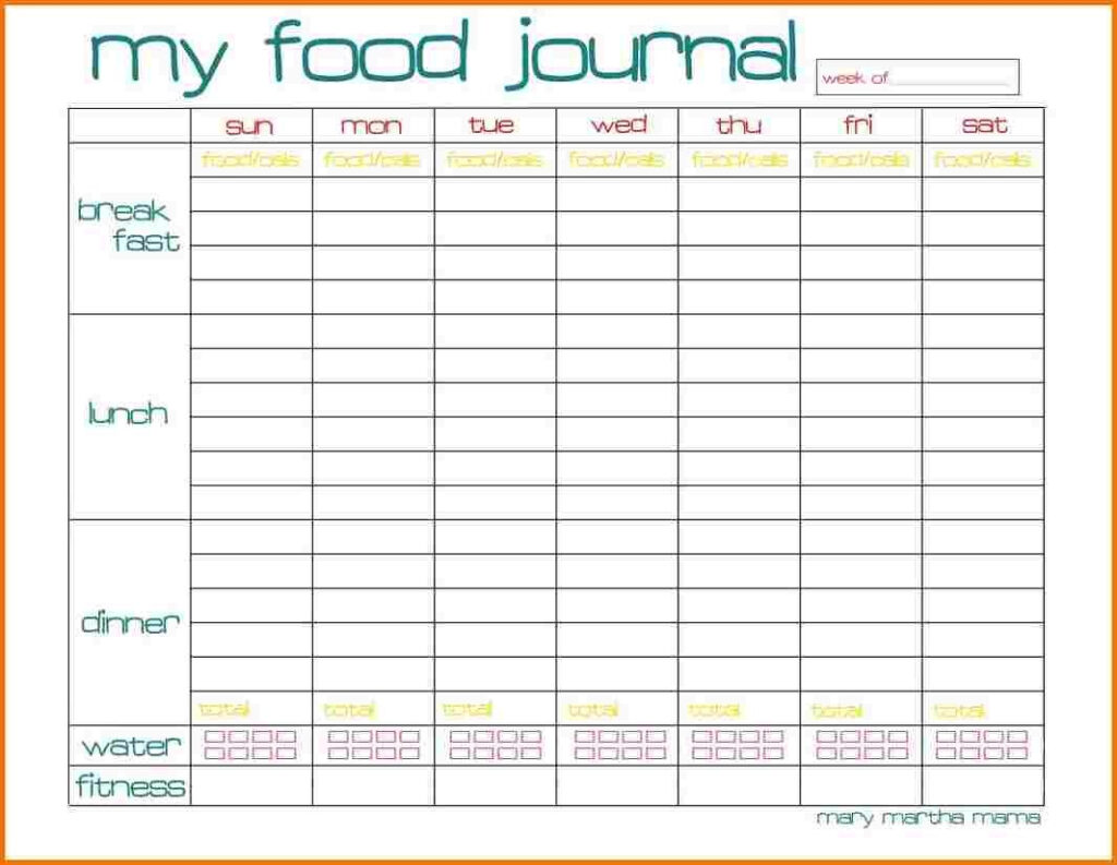 Free Printable Calorie Counter Sheet | Fanny Printable