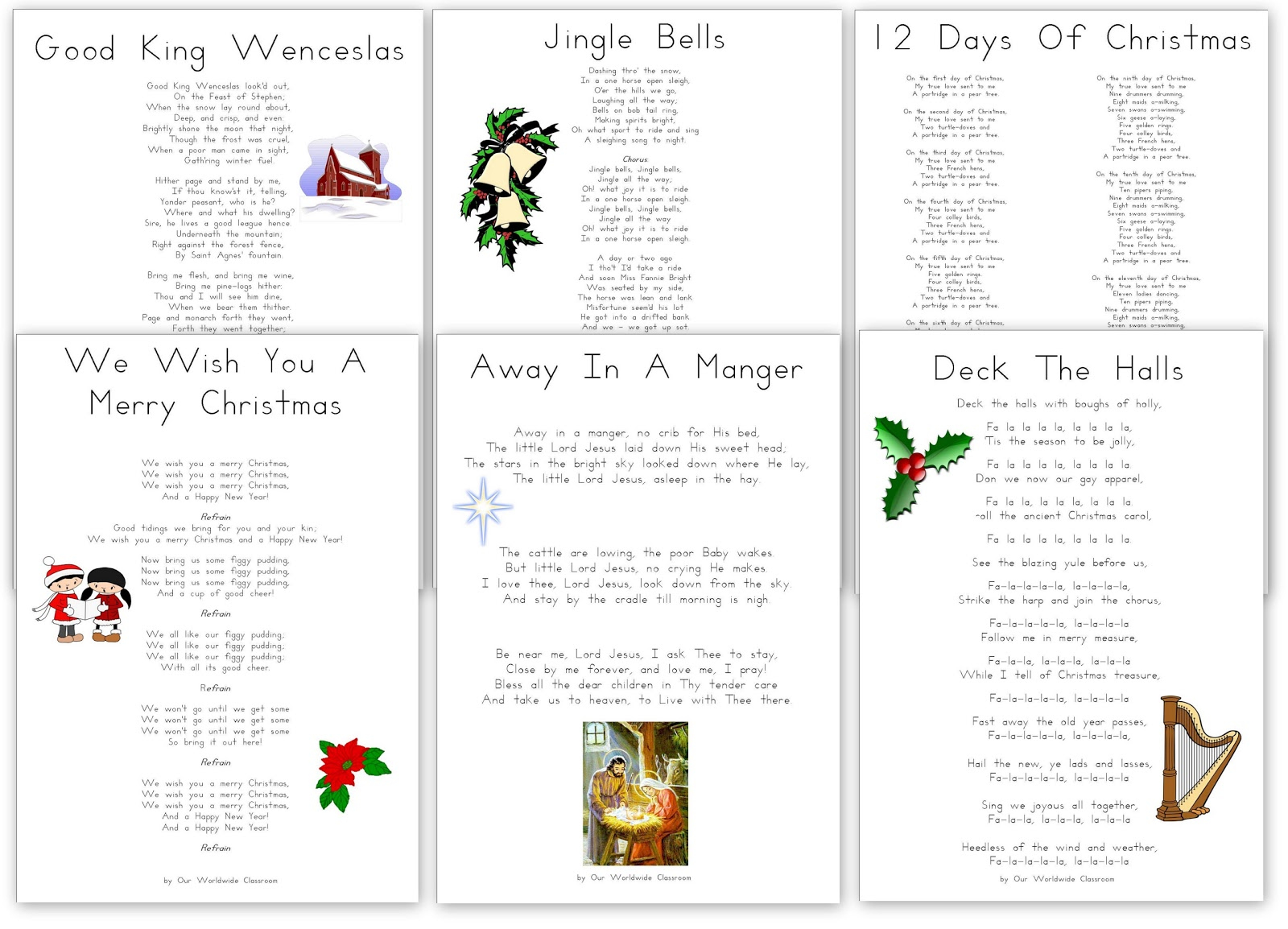 Free Printable Christmas Carols And Songs