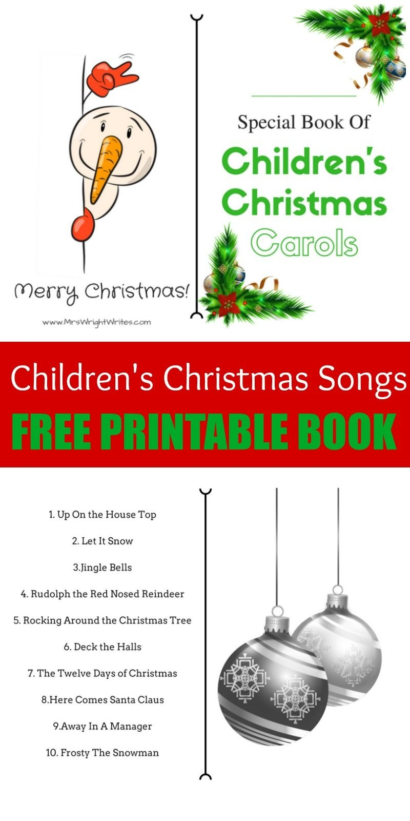 Free Printable Christmas Carols Booklet Fanny Printable