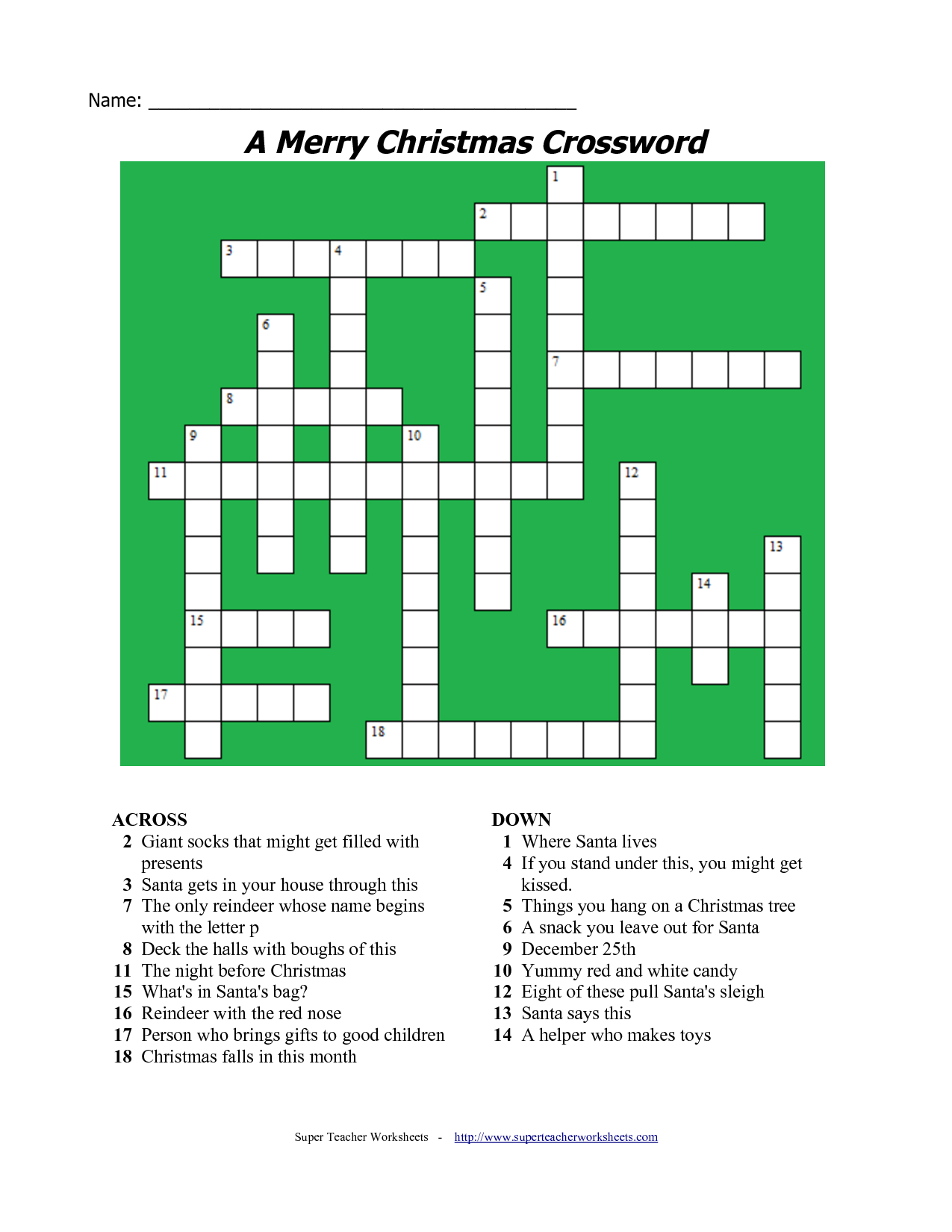 Free Printable Christmas Crossword Puzzles For Adults Free Printable