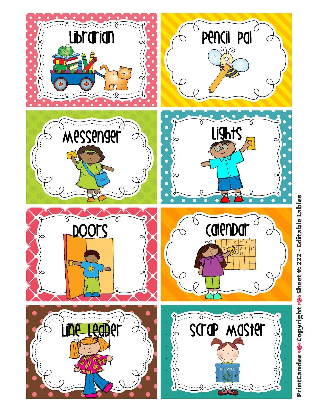 Free Printable Classroom Helper Signs Free Printable