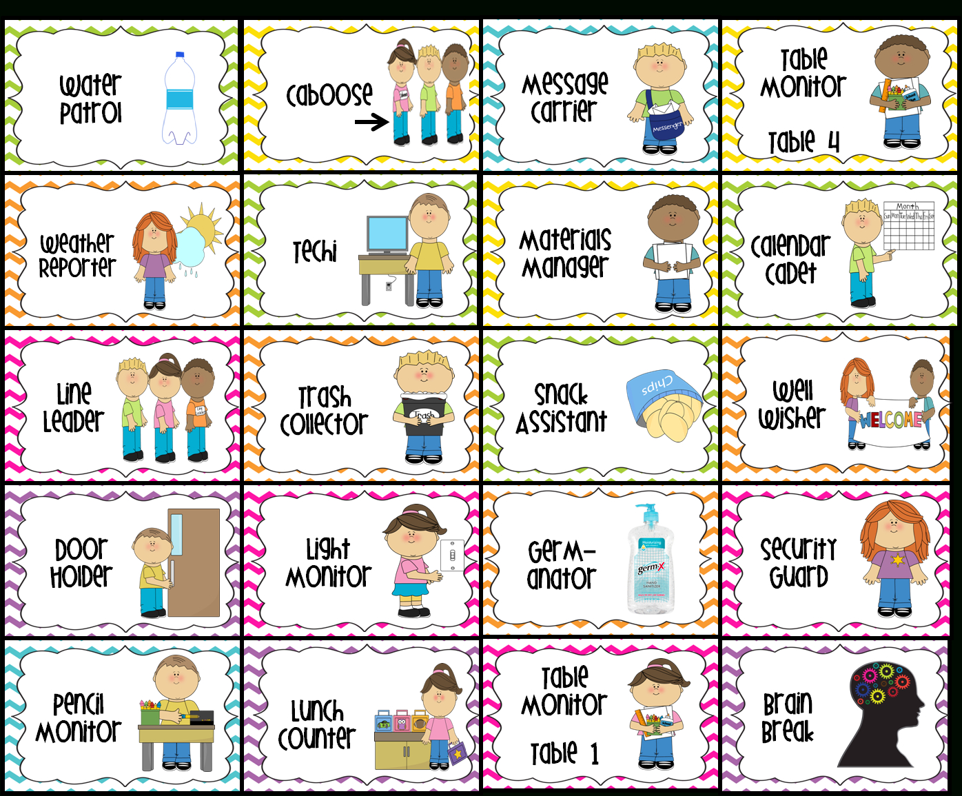 Free Printable Classroom Helper Signs Free Printable