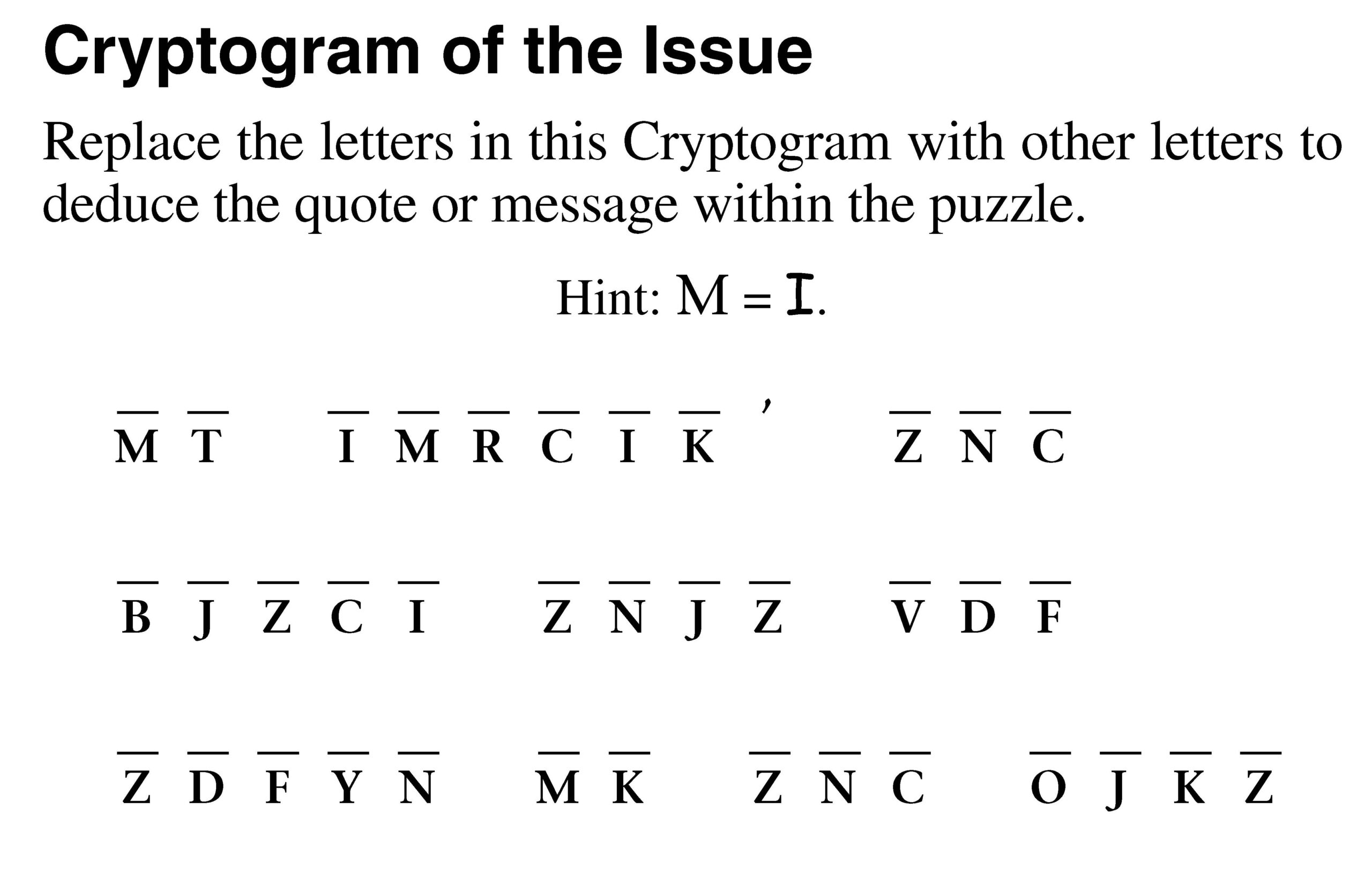 Free Printable Cryptoquip Puzzles Free Printable