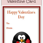 Free Printable Cute Penguin Valentine S Day Card