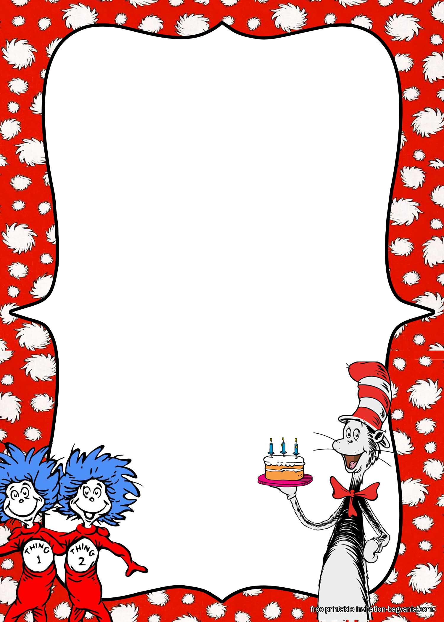 FREE Printable Dr Seuss Birthday Invitation Templates FREE Printable 