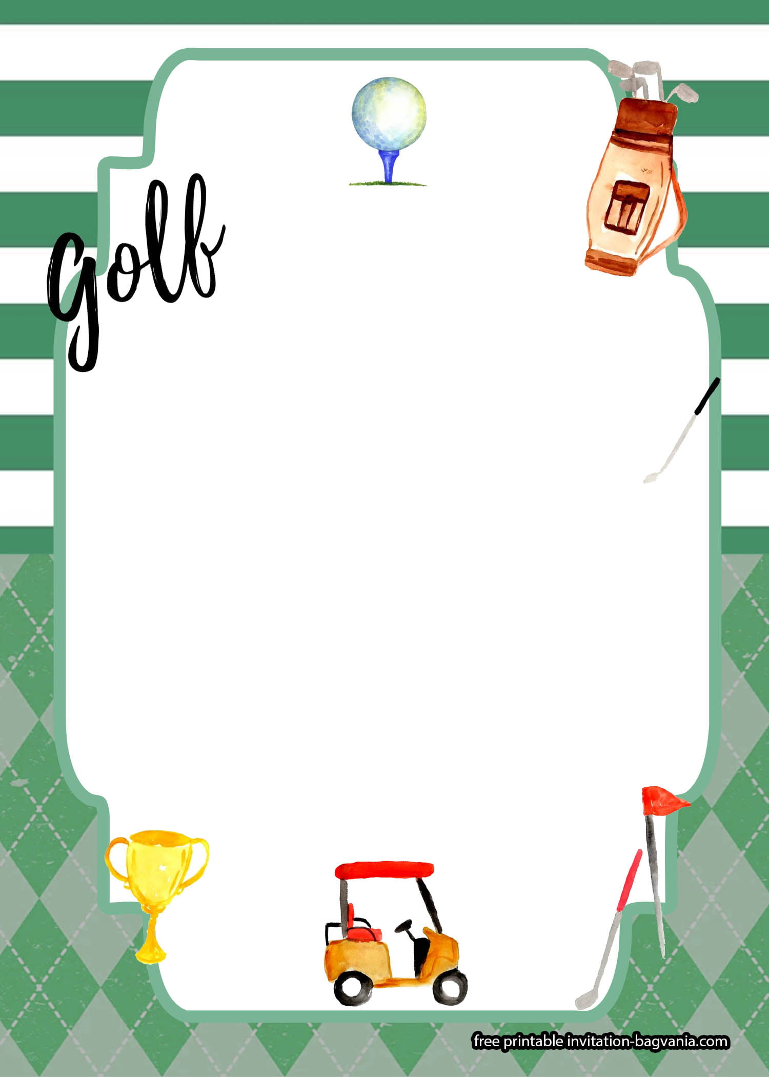 FREE Printable Golf Birthday Theme Invitation Templates FREE 