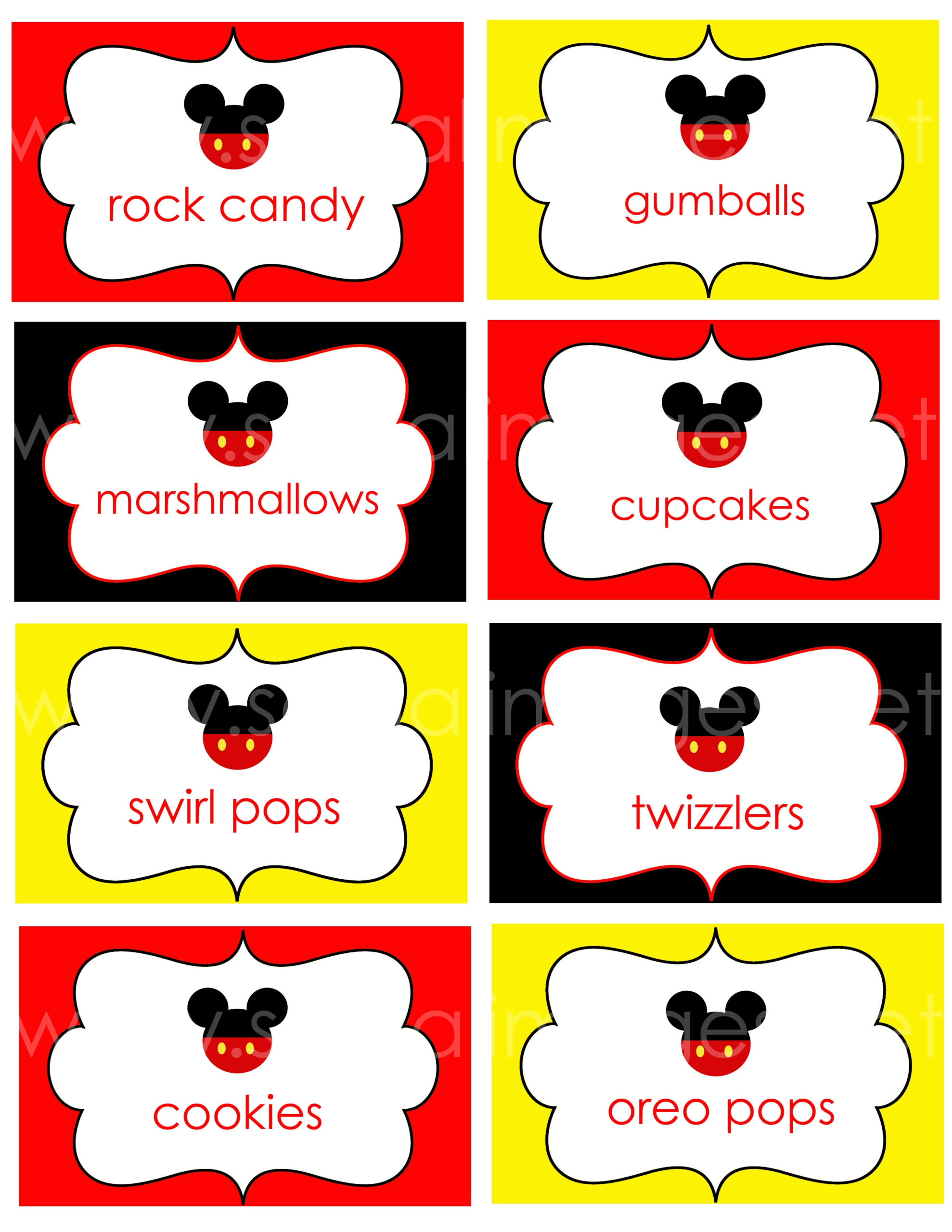 Free Printable Mickey Mouse Favor Tags Free Printable